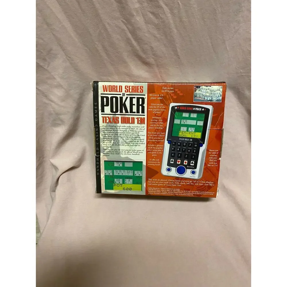 NIB World Series of Poker EXCALIBUR Electronic TALKING TEXAS HOLD EM Handheld